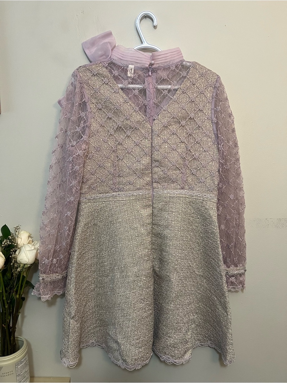Lace & Sparkle Lavender Bow Formal Dress - Picture 3 of 4